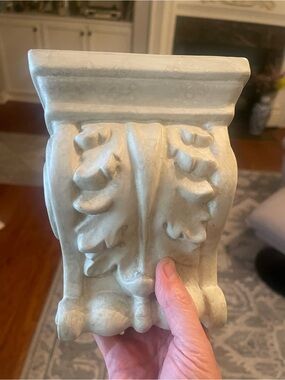 Vintage Plaster Corbel Wall Shelf Or Bookend. Boho Contemporary Roman